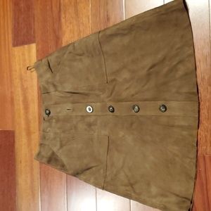 Banana republic soft suede skirt dark khaki/brown